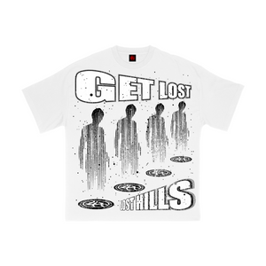 
                  
                    Load image into Gallery viewer, LOSTHILLS GET LOST T SHIRT WHITE/BLK
                  
                