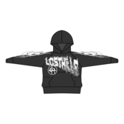 
                  
                    Load image into Gallery viewer, LOSTHILL BLACK/WHT HOODIE
                  
                