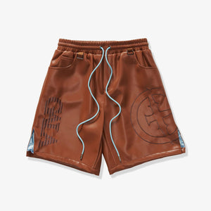 
                  
                    Load image into Gallery viewer, GALA DELIRIOUS LEATHER BROWN SHORT
                  
                