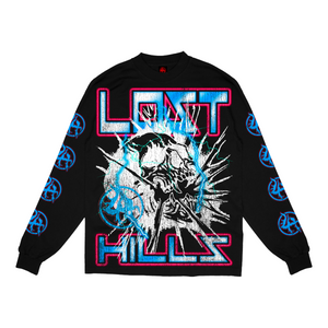 
                  
                    Load image into Gallery viewer, LOSTHILLS SKULL BLK/RD/BLUE LONG SLEEVE
                  
                