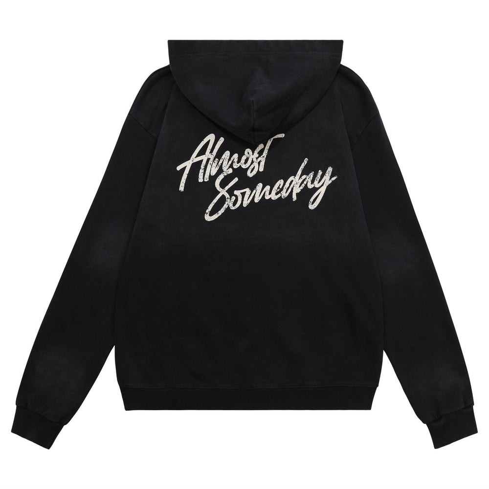 
                  
                    Load image into Gallery viewer, ALMOST SOMEDAY SIGNATURE SUNFADE BLACK/CREAM HOODIE
                  
                