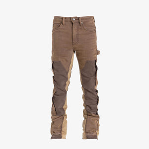 
                  
                    Load image into Gallery viewer, SUGARHILL &amp;quot;REVOLVER&amp;quot; STACKED JEANS (BROWN/TAN)
                  
                