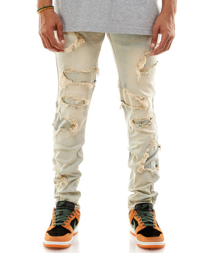 
                  
                    Load image into Gallery viewer, KDNK SELF PATCHED BLUE JEANS
                  
                