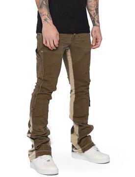 
                  
                    Load image into Gallery viewer, SUGARHILL &amp;quot;REVOLVER&amp;quot; STACKED JEANS (BROWN/TAN)
                  
                