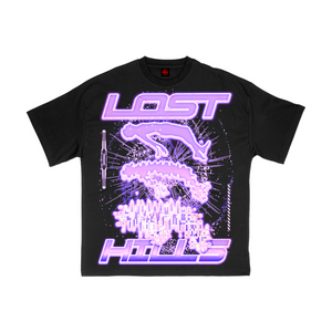 
                  
                    Load image into Gallery viewer, LOSTHILLS BLACK/PURPLE T SHIRT
                  
                
